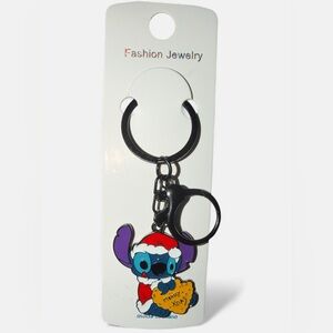 Fashion Jewelry Santa Stitch Character Keychain with Purple and Blue